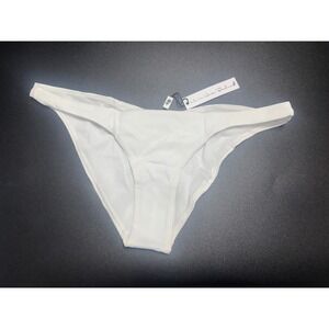 Monica Hansen Beachwear NWT Forever Pearls Nude Ribbed Full Coverage‎ Bottom Med